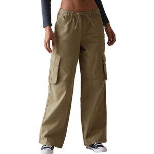 Pacsun Olive Drawstring Waist Baggy Cargo Pants Small EUC